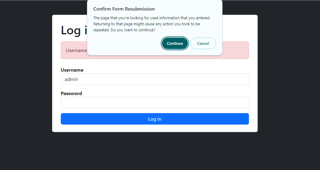 form resubmission dialog